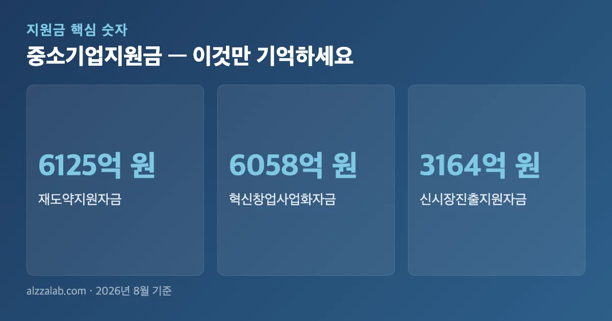 중소기업지원금 핵심 숫자 요약