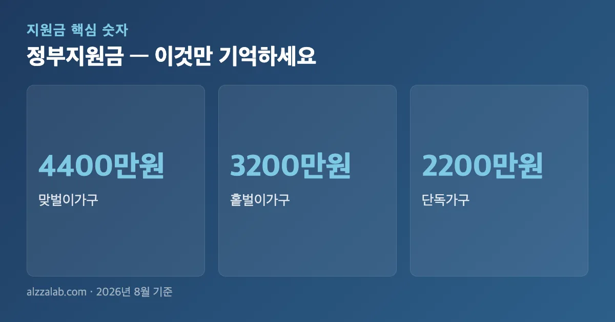 정부지원금 핵심 숫자 요약