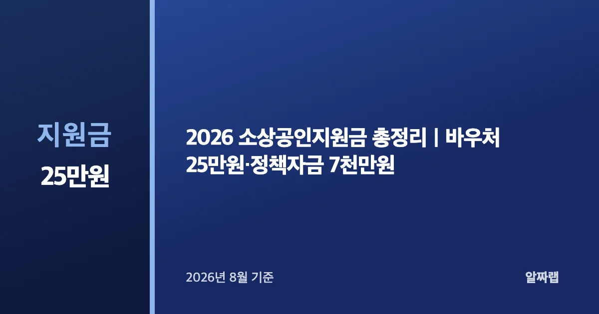 2026 소상공인지원금 총정리