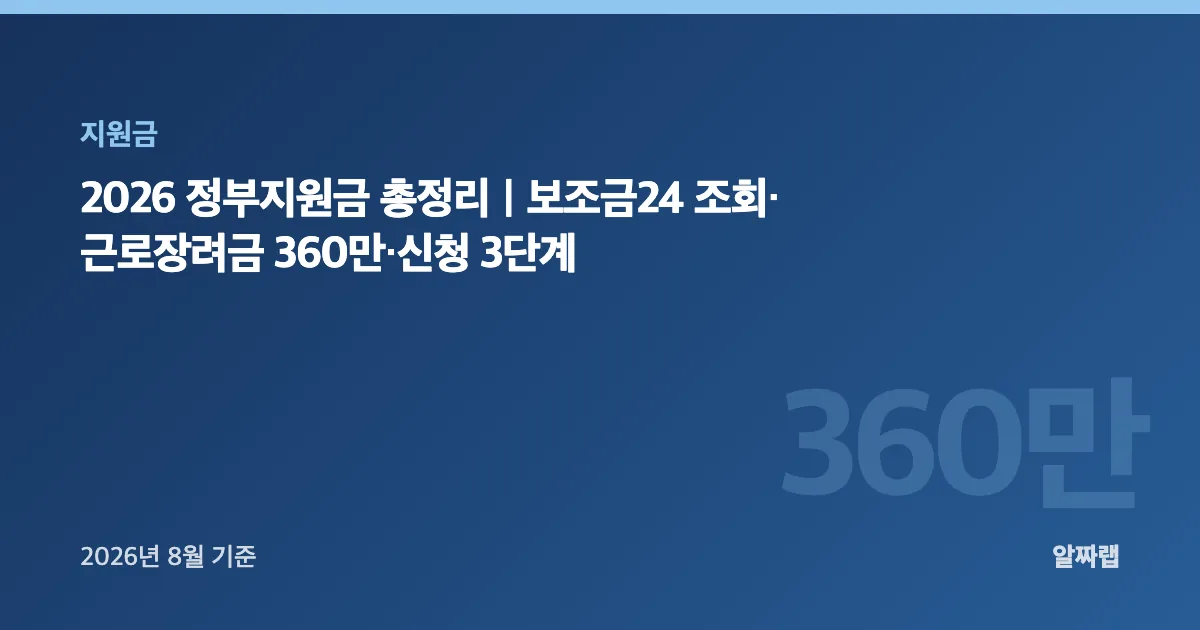 2026 정부지원금 총정리