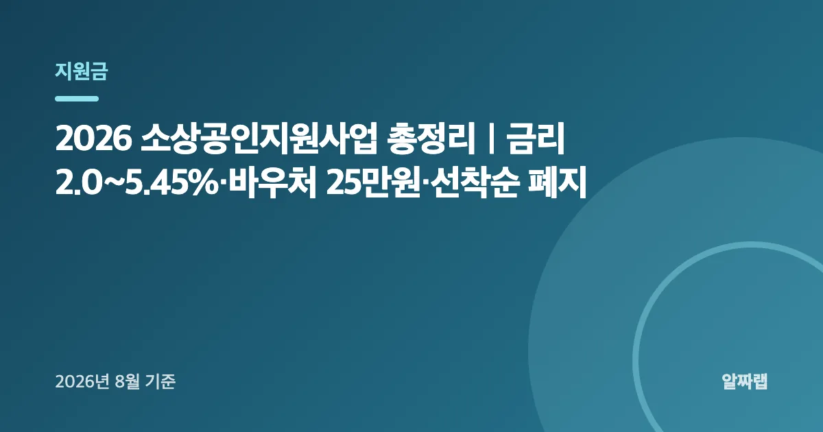2026 소상공인지원사업 총정리